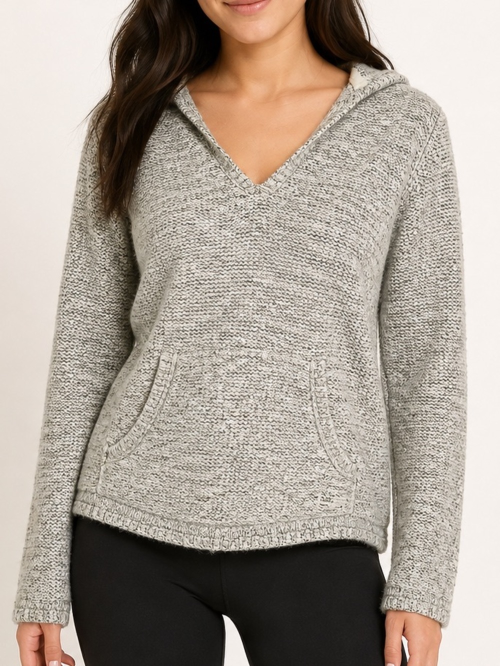 Aritzia TNA Northwest Coast Marled Baja Knit Hoodie Sweater M